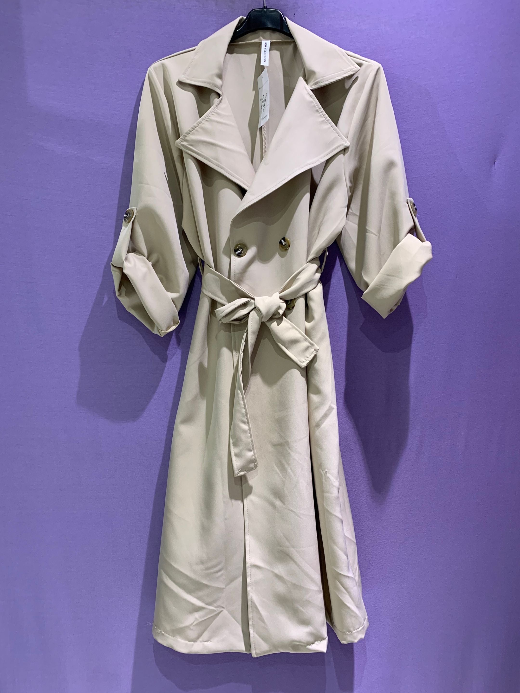 Trench lungo doppio petto curvy