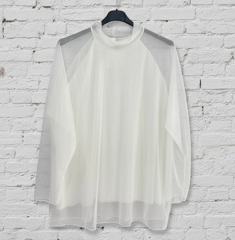 Maxi maglia doppio pannello tulle curvy