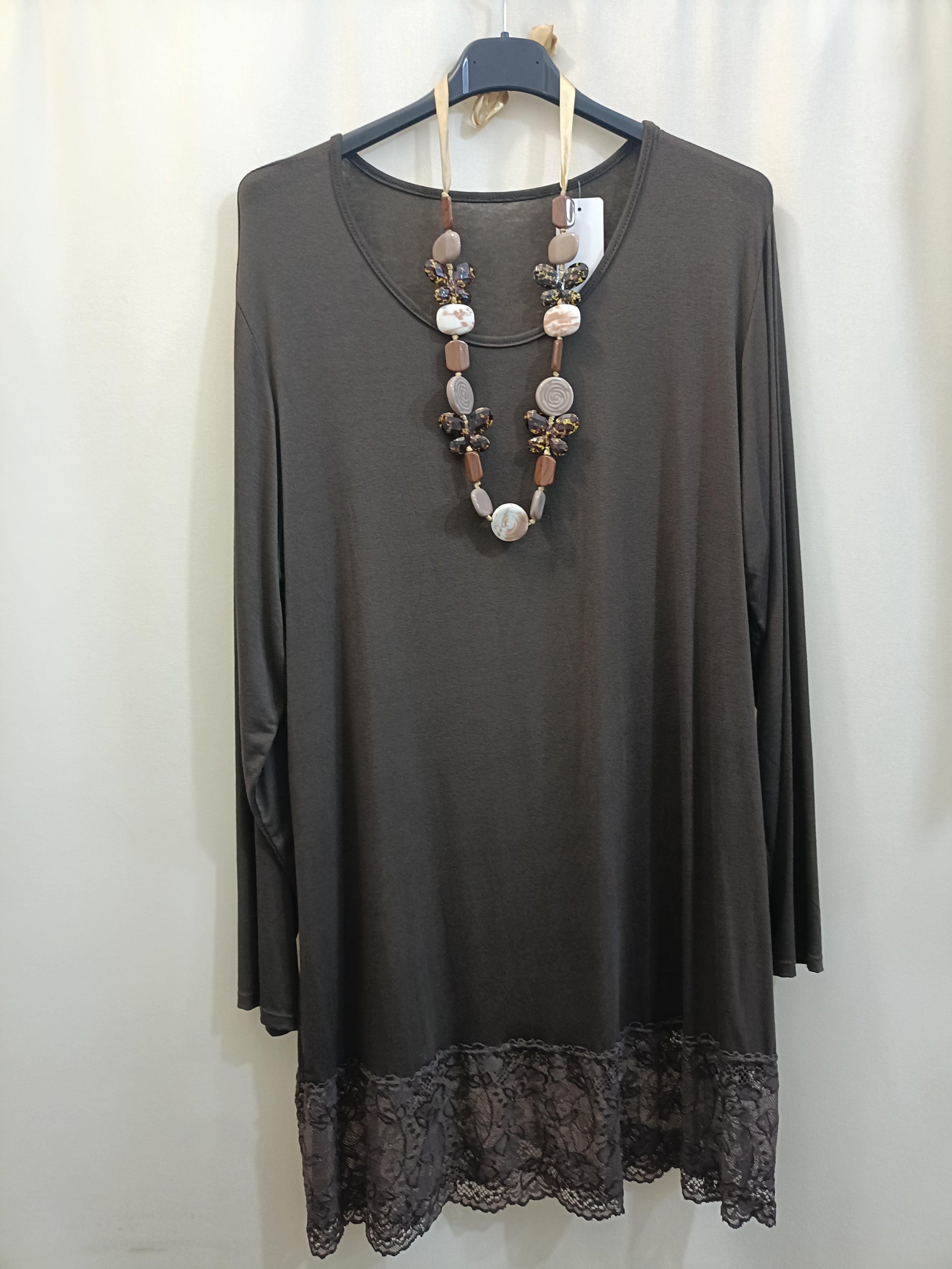 Maglia Filo di viscosa con pizzo taglie comode