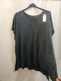Poncho nero lurex in cotone