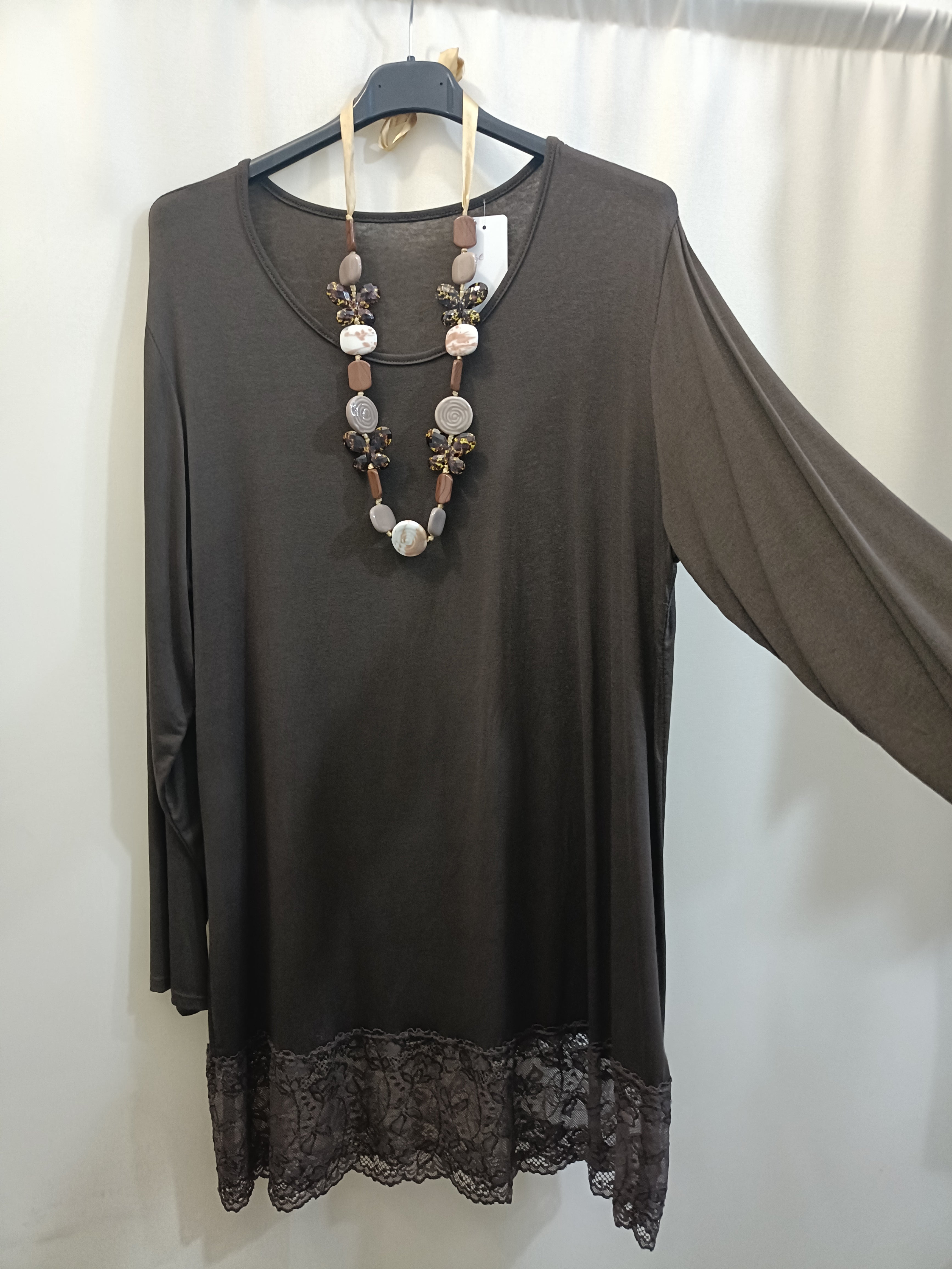 Maglia Filo di viscosa con pizzo taglie comode