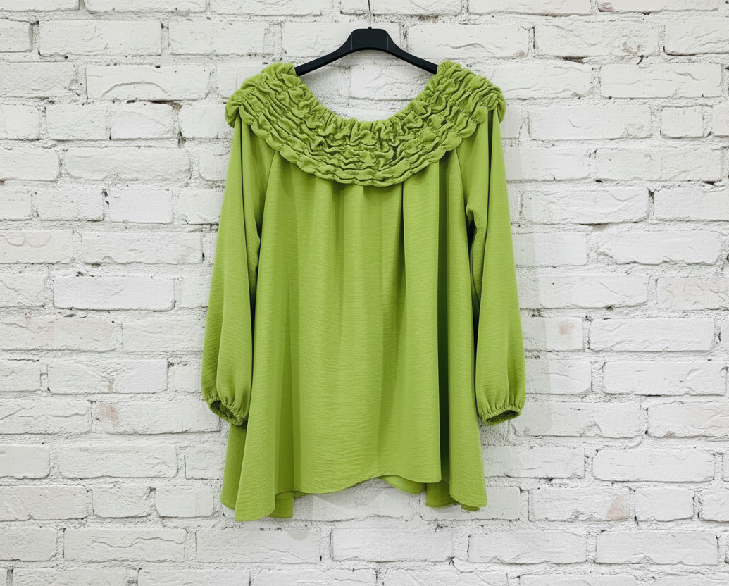 Maxi maglia collo frou frou curvy