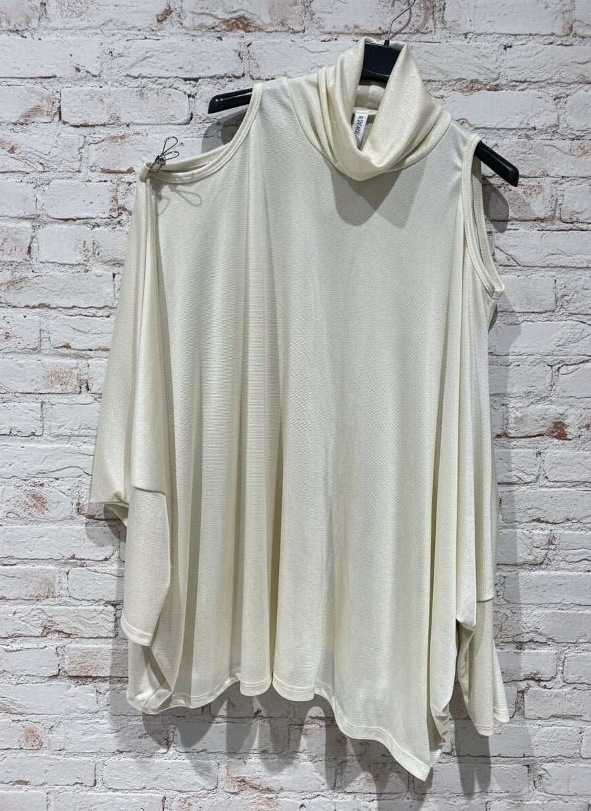 Maglia spalle scoperte lurex curvy