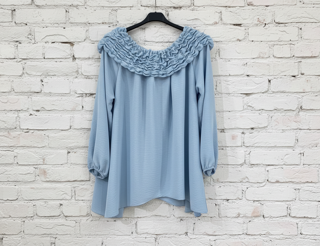 Maxi maglia collo frou frou curvy