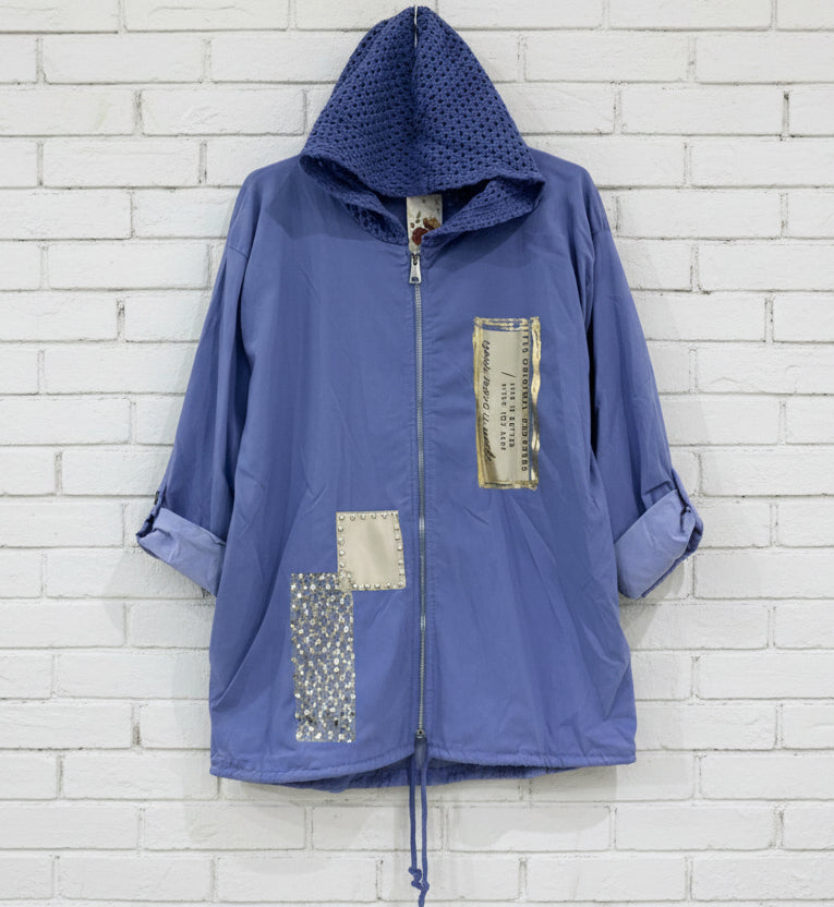 Maxi felpa cappuccio stampe curvy