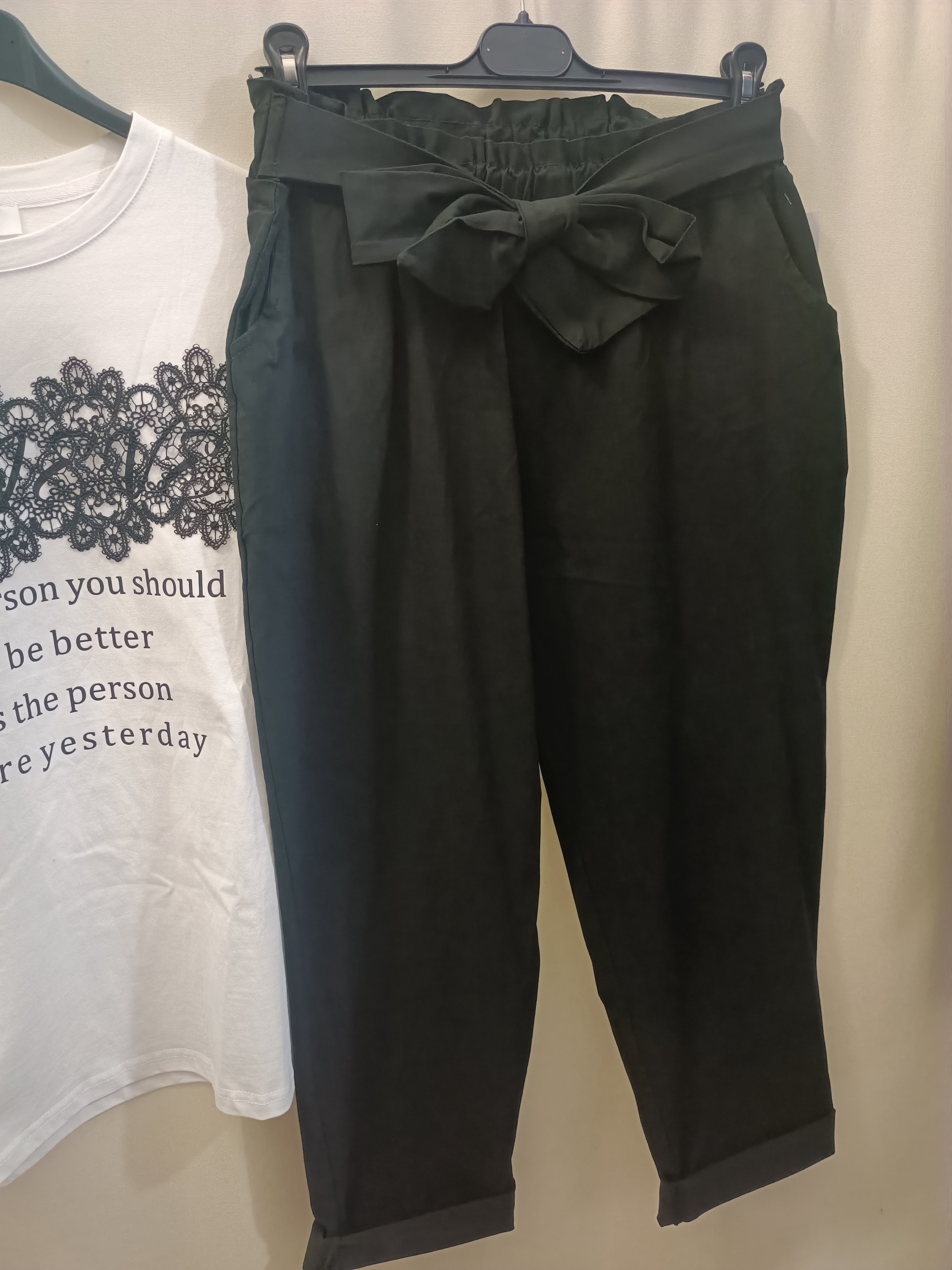 T-shirt Scritta e merletto Curvy