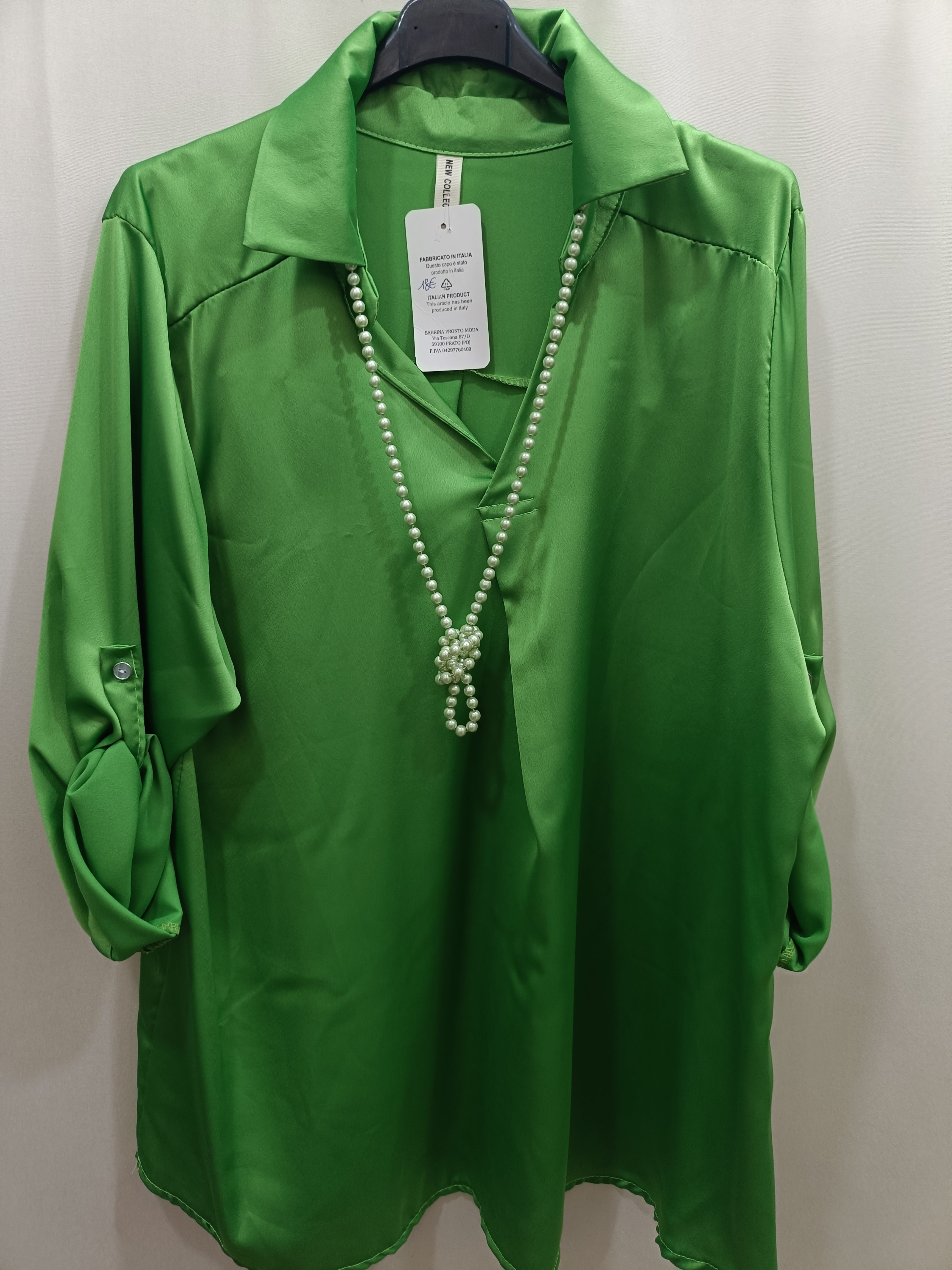 Maxi camicia raso taglia comoda