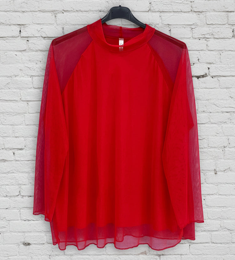 Maxi maglia doppio pannello tulle curvy