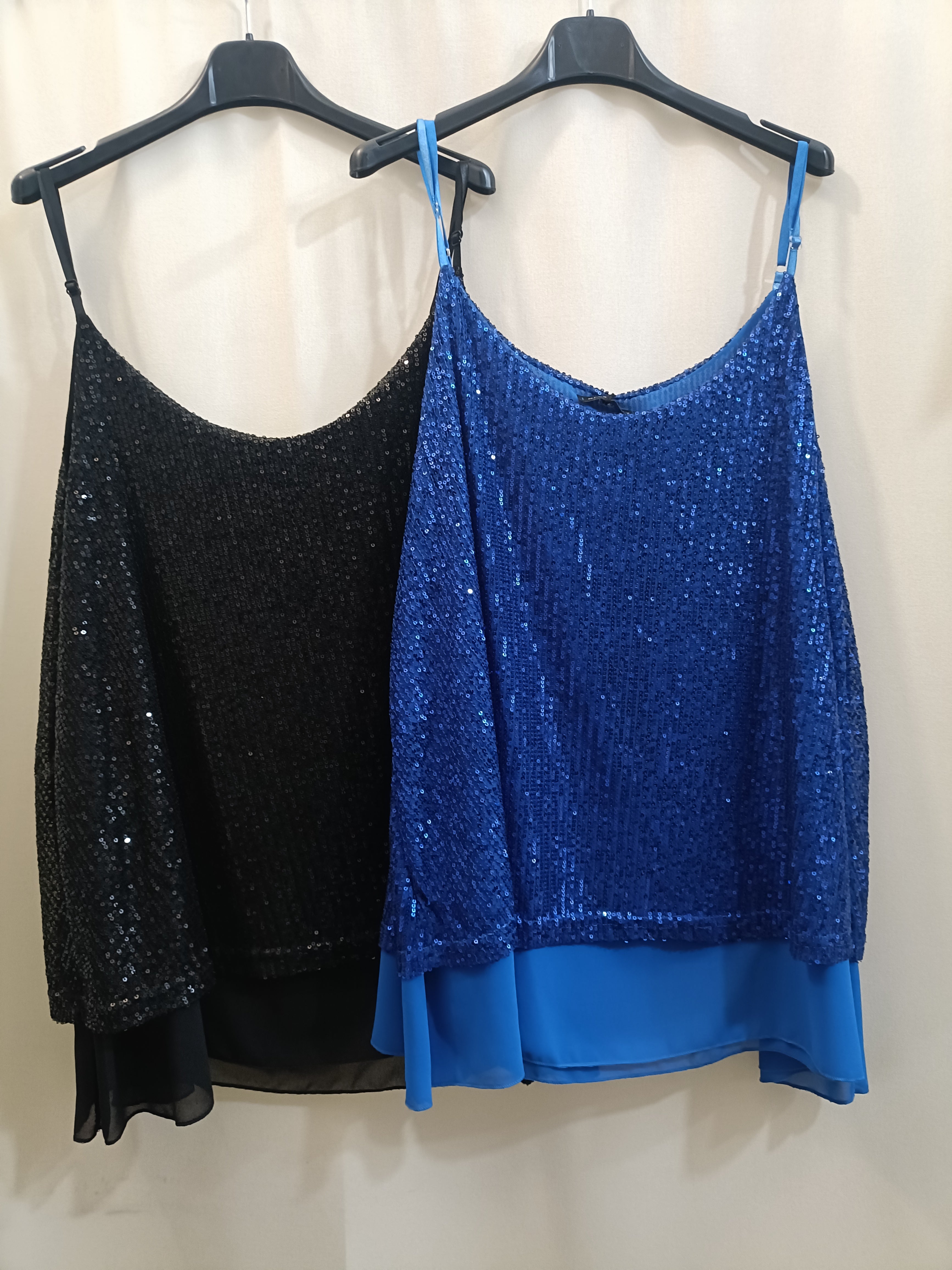 Coordinato Maxi top paillettes sbrilluccico curvy e Pantalone Lycra con fascione
