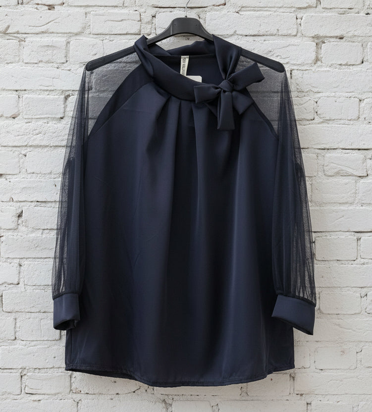 Blusa maniche tulle curvy