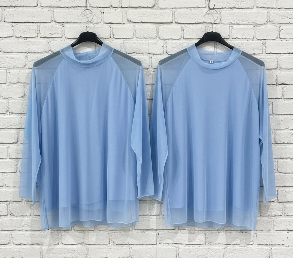 Maxi maglia doppio pannello tulle curvy