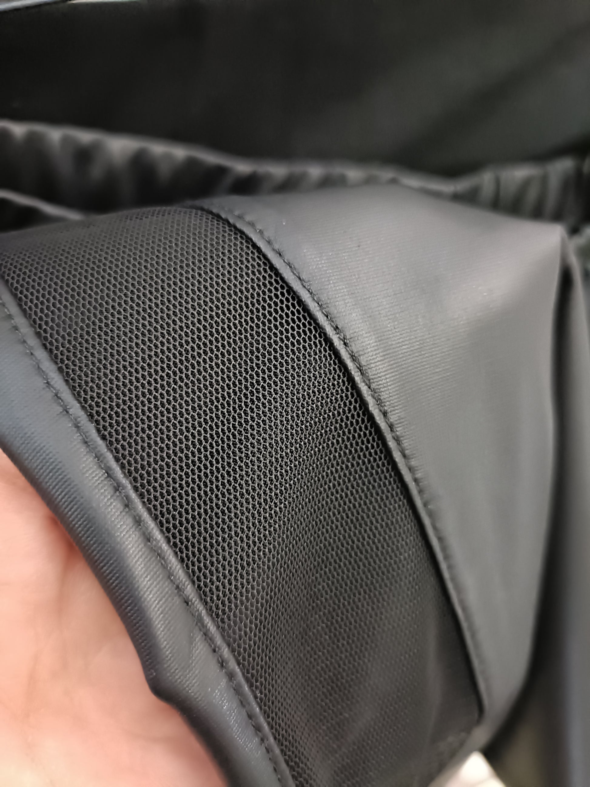 Leggings ecopelle taglie comode con tulle trasparenza