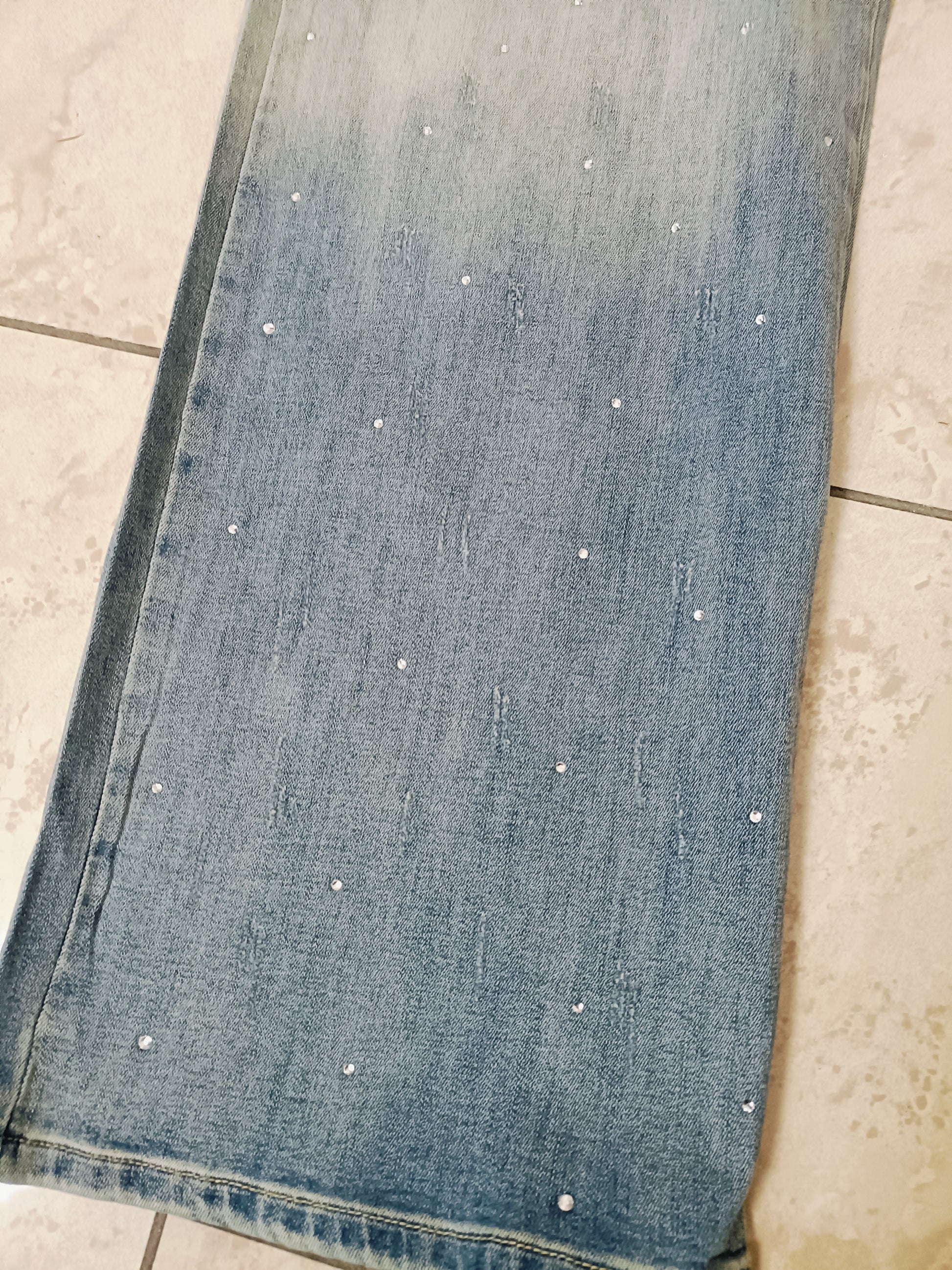 Jeans curvy Strass