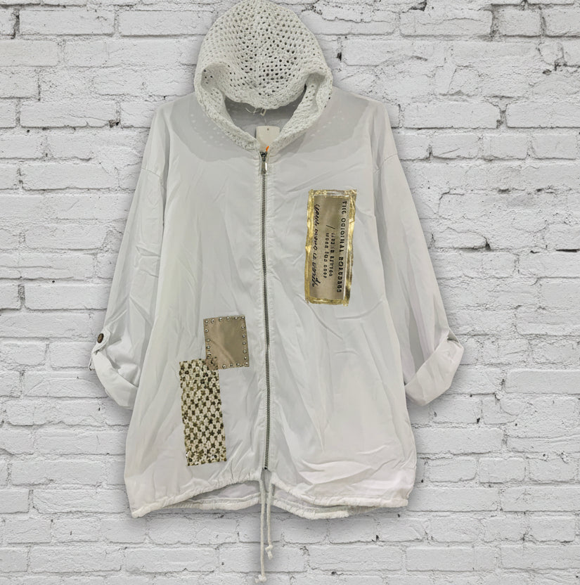 Maxi felpa cappuccio stampe curvy