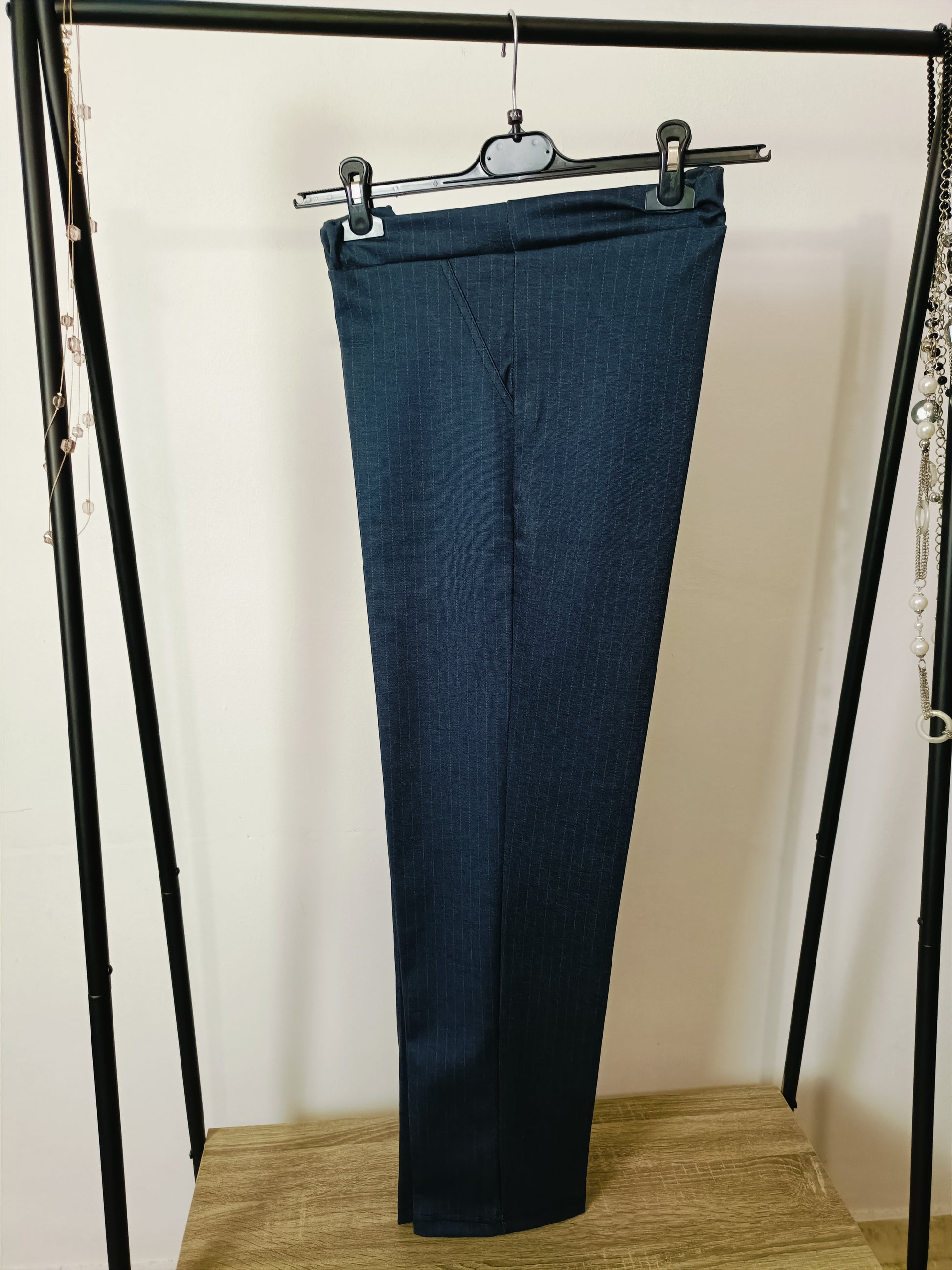 Pantalone gessato blu notte