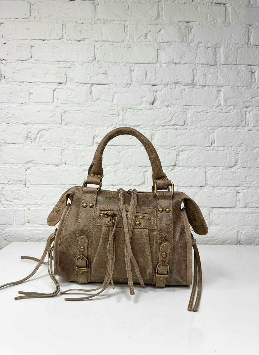 Mc2 Saint Barth Shop Bag Midi In Pelle Scamosciata Marrone – Borsa A Mano Con Tracolla | Vittorio Citro - Dal 1920 - Foto 2