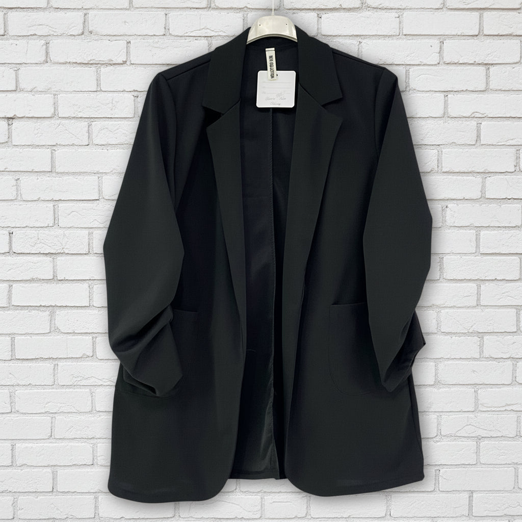Blazer Basico Manica arricciata