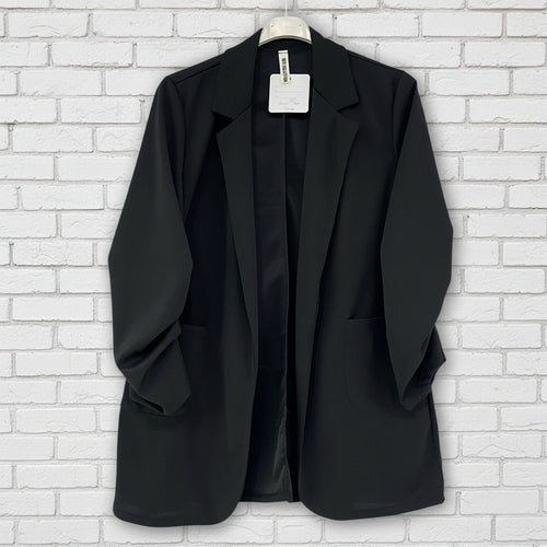 Blazer Basico Manica arricciata