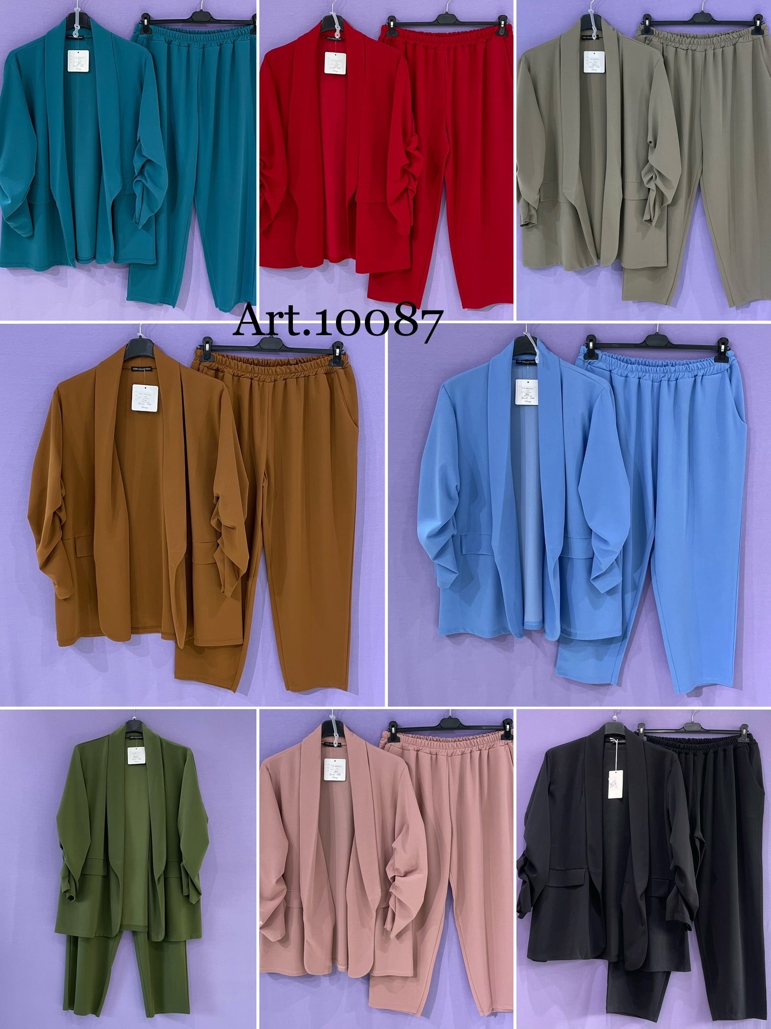 Tailleur curvy manica arricciata