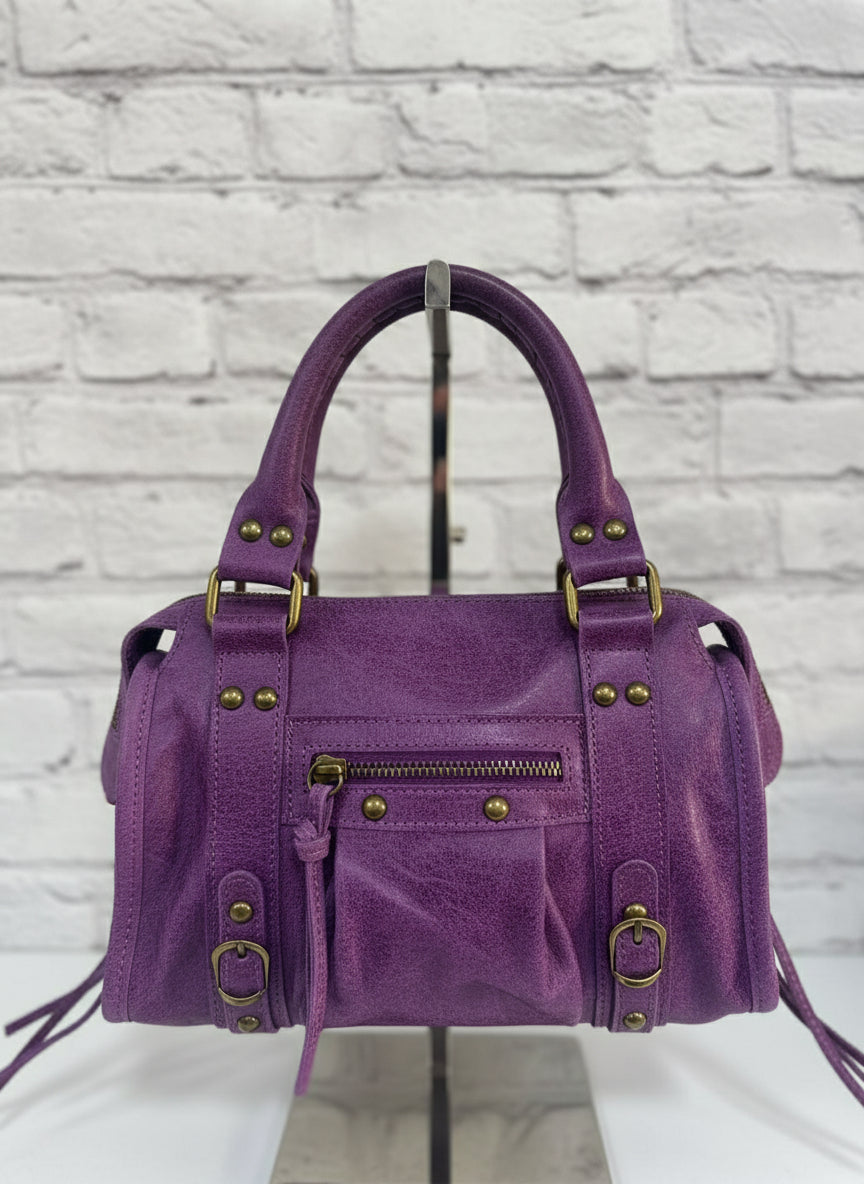 City bag vera pelle effetto sauvage grande
