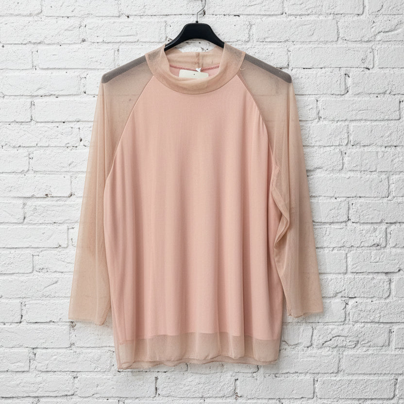 Maxi maglia doppio pannello tulle curvy