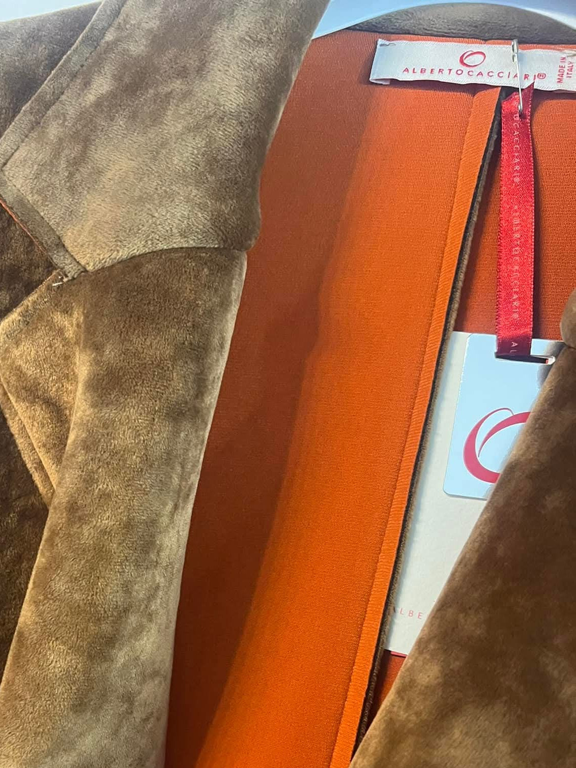 Cappotto donna lungo Scuba Over effetto camoscio - Outlet Alberto Cacciari