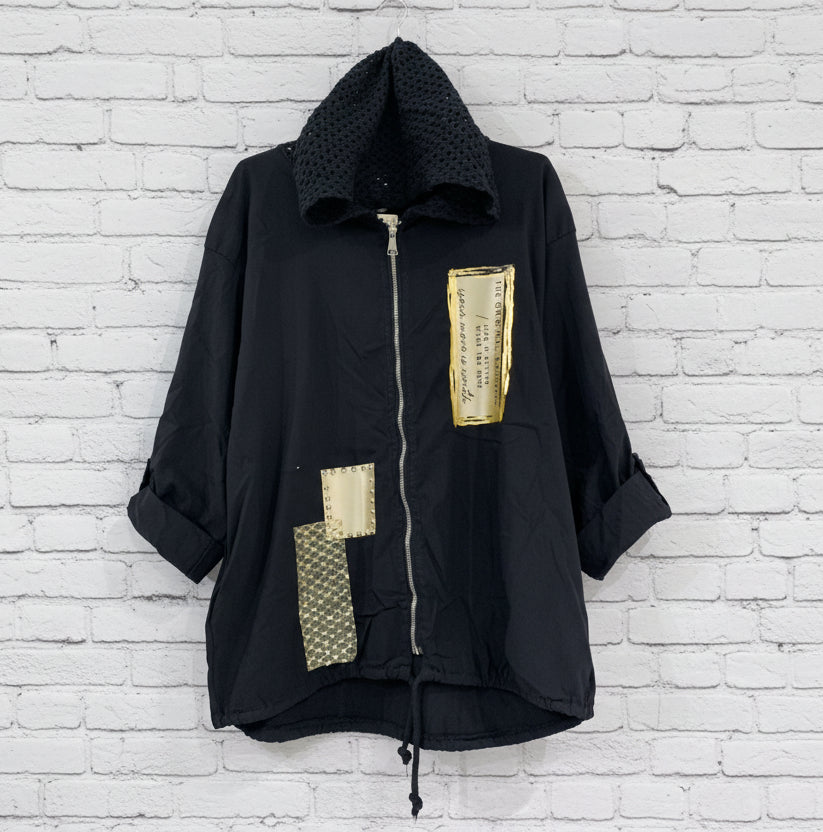 Maxi felpa cappuccio stampe curvy