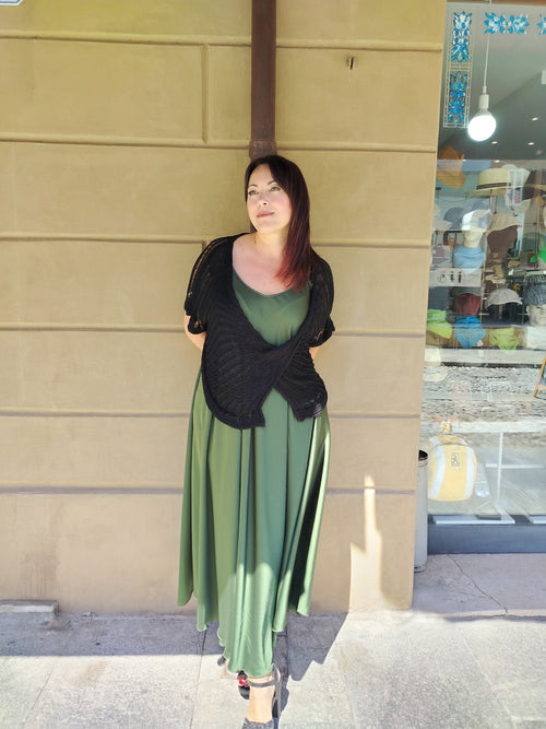 Abito curvy in raso taglie comode fino alla 4XL