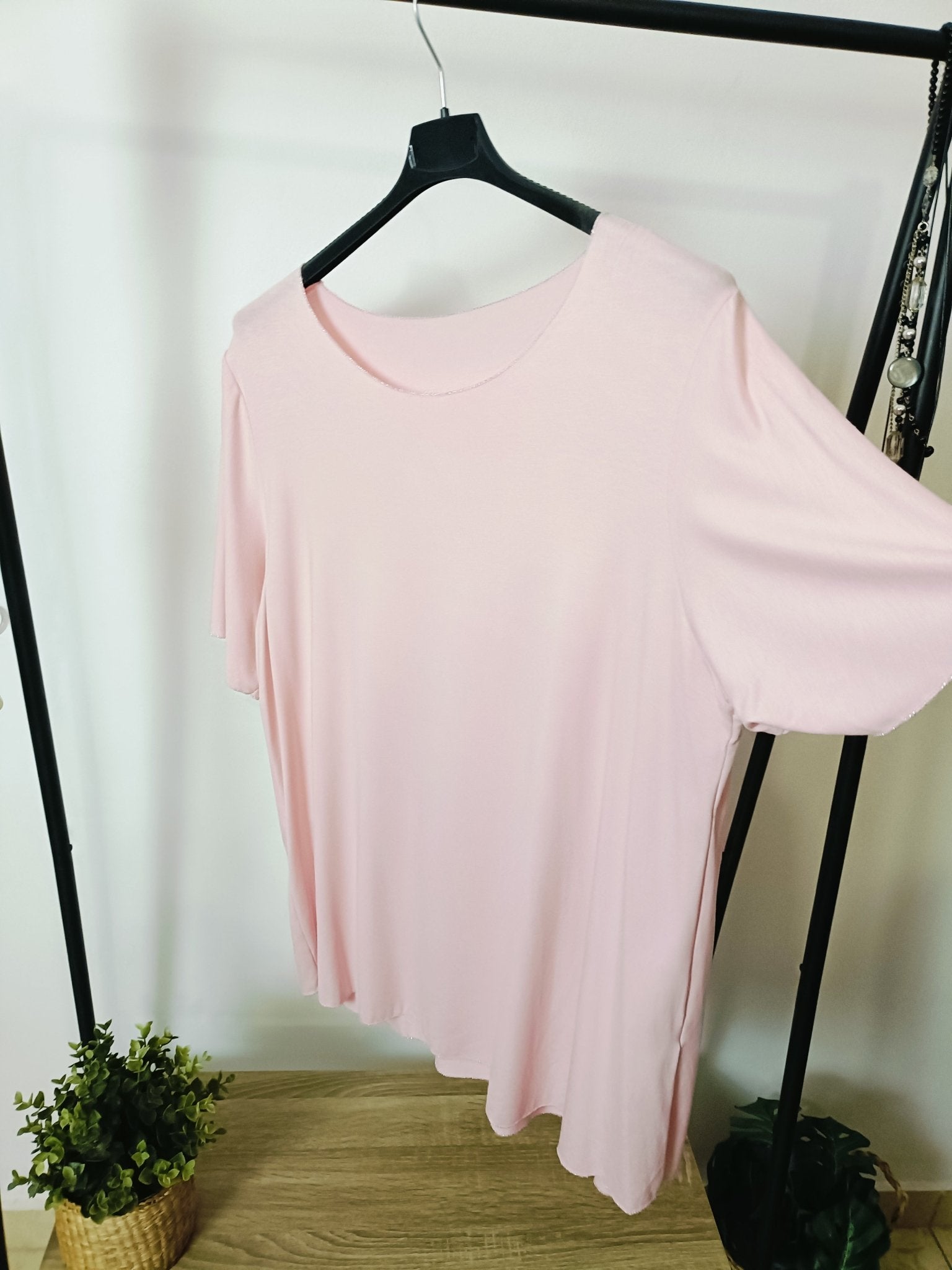 T-shirt bordo Lurex in viscosa elasticizzata taglia comoda - Prima Fila Moda Curvy