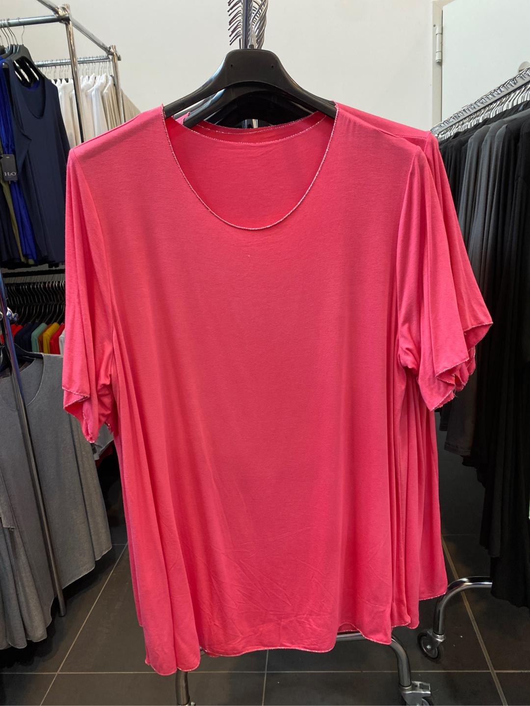 T-shirt bordo Lurex in viscosa elasticizzata taglia comoda - Prima Fila Moda Curvy