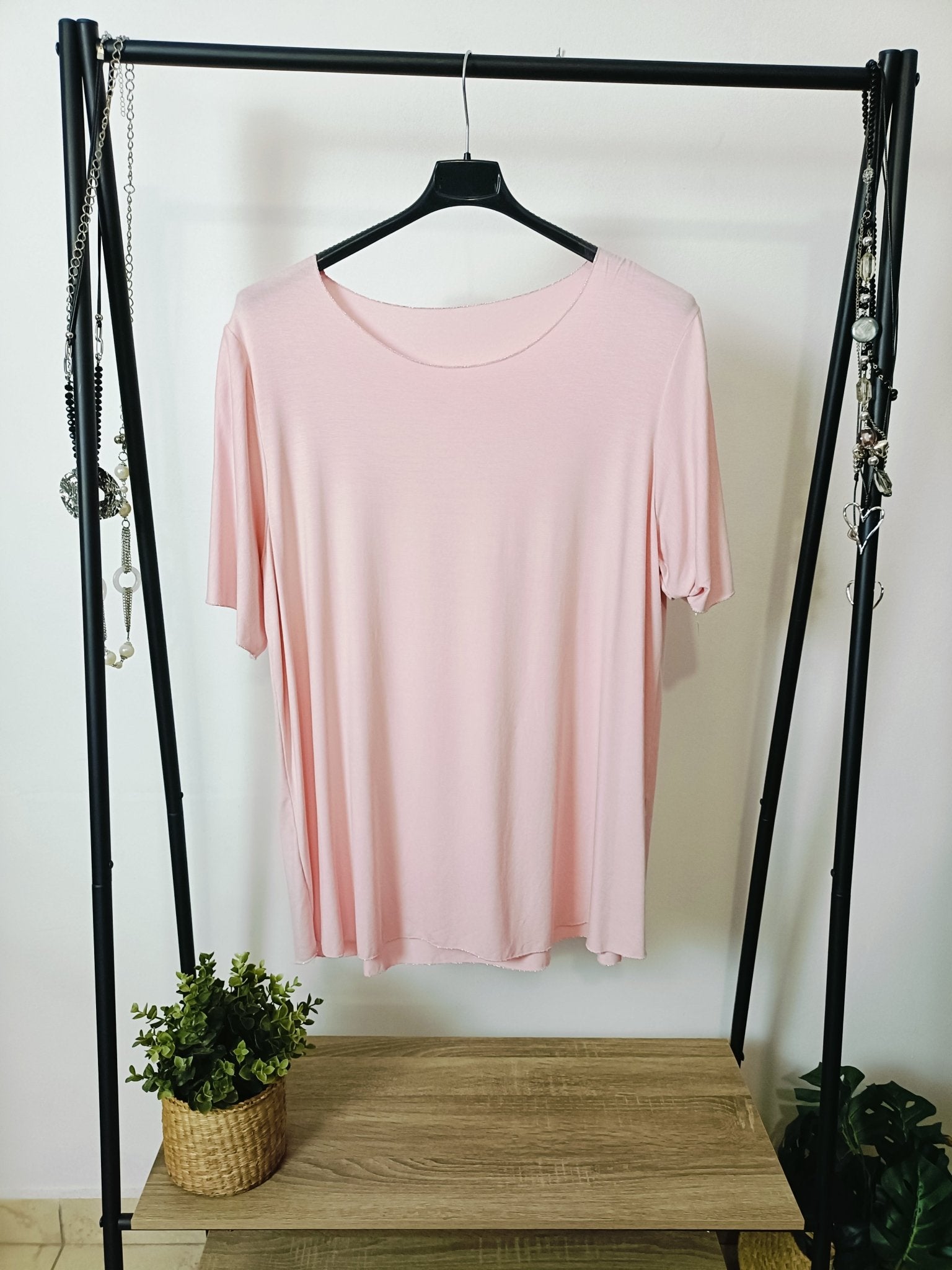 T-shirt bordo Lurex in viscosa elasticizzata taglia comoda - Prima Fila Moda Curvy