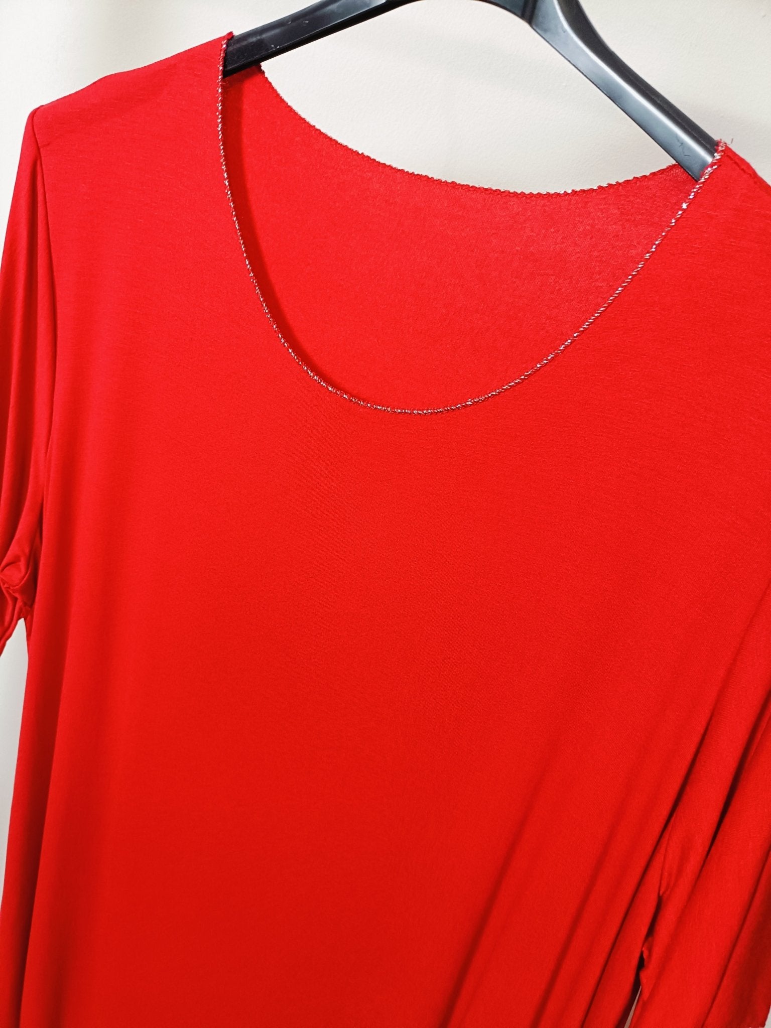 T-shirt bordo Lurex in viscosa elasticizzata taglia comoda - Prima Fila Moda Curvy