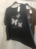 T-shirt farfalle Maxi in viscosa vestibilità oversize XL 5XL - Prima Fila Moda Curvy