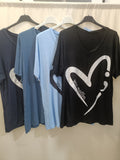 T-shirt in viscosa con cuore - taglie comode XL 4XL - Prima Fila Moda Curvy