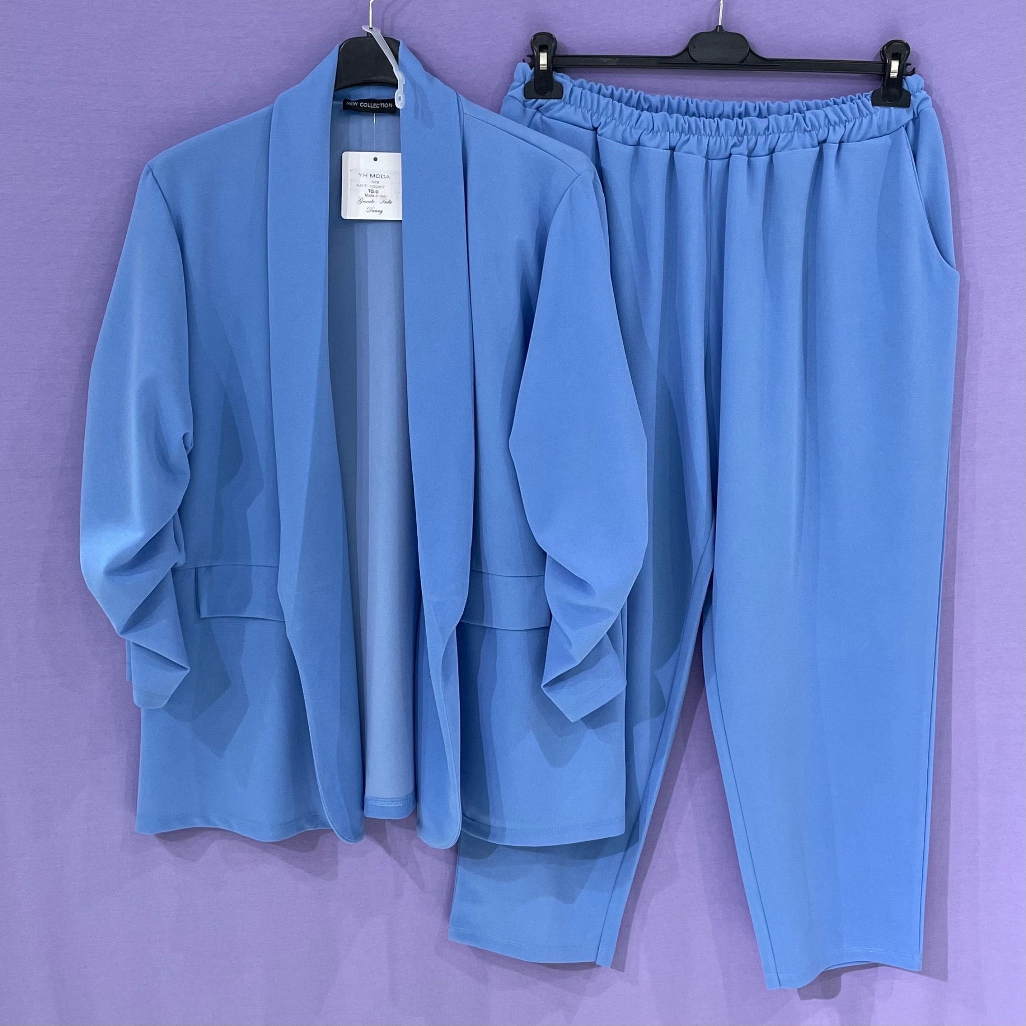 Tailleur completo manica arricciata - taglie comode taglie forti - Prima Fila Moda Curvy