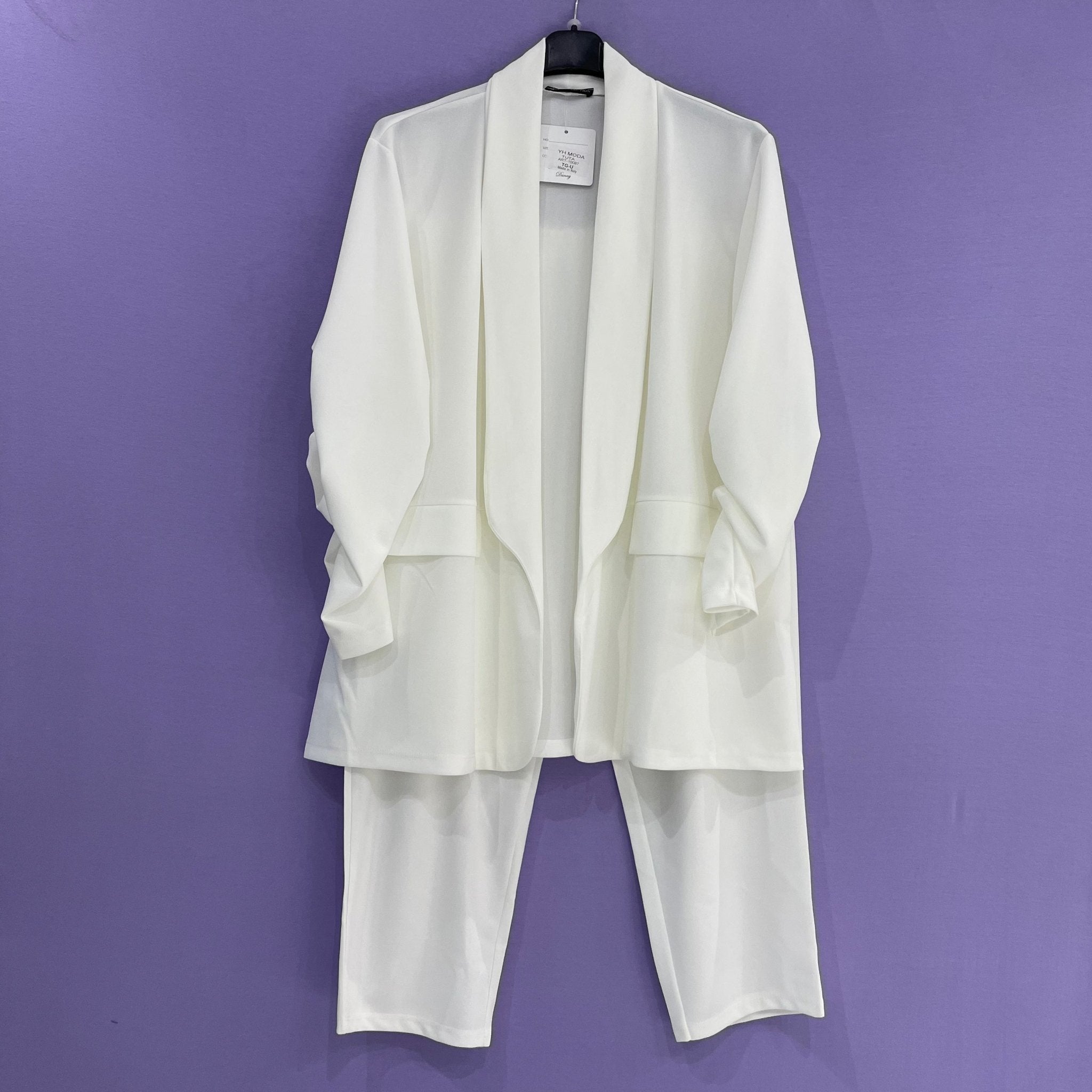 Tailleur completo manica arricciata - taglie comode taglie forti - Prima Fila Moda Curvy