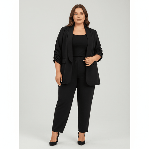Tailleur Curvy Over manica arricciata - Prima Fila Moda Curvy