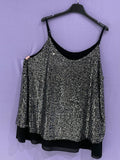 Top paillettes spallina sottile curvy - Prima Fila Moda Curvy