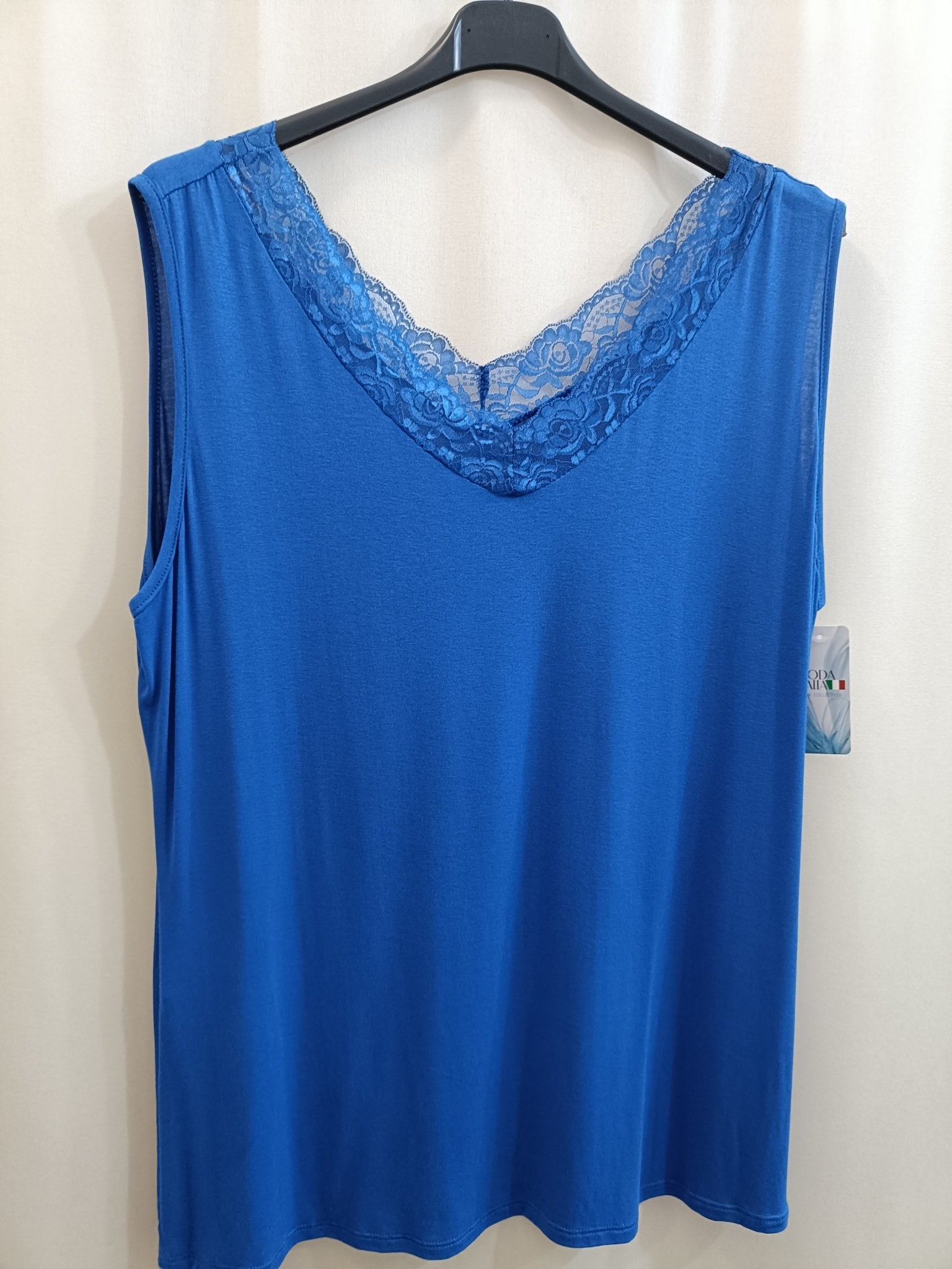Top Royal con scollo in pizzo - taglie comode - Prima Fila Moda Curvy