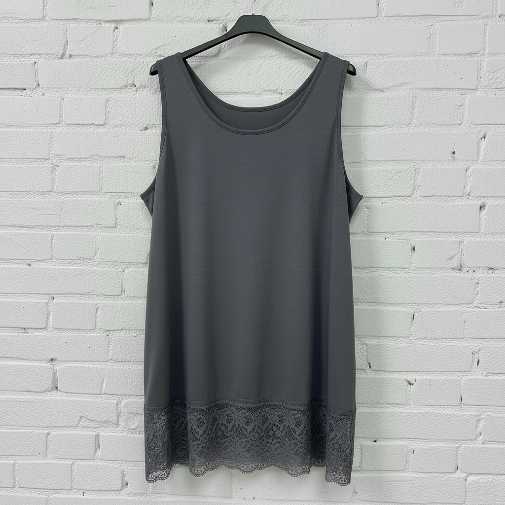 Maxi canotta con pizzo donna curvy