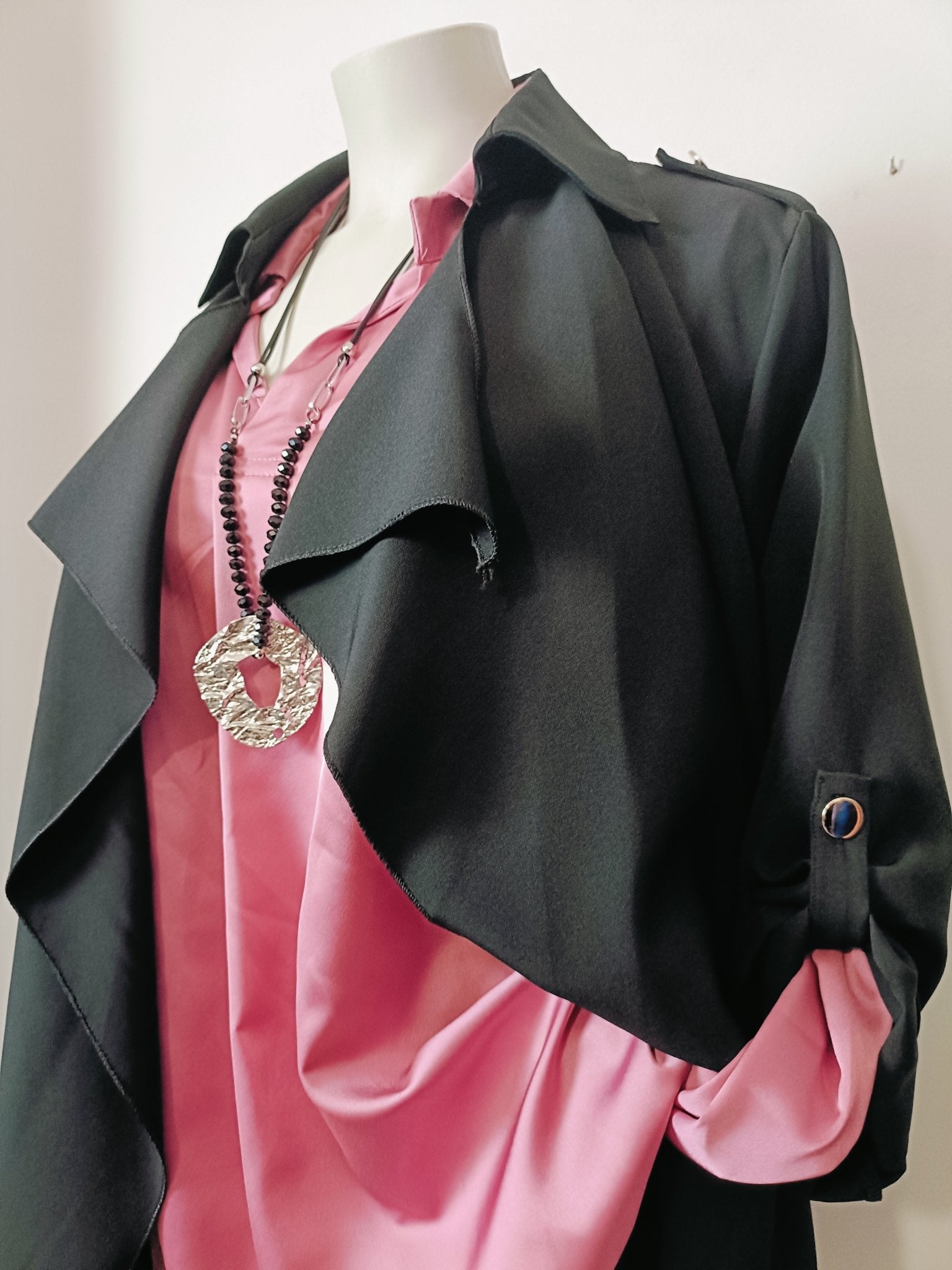 Trench Curvy nero - Prima Fila Moda Curvy