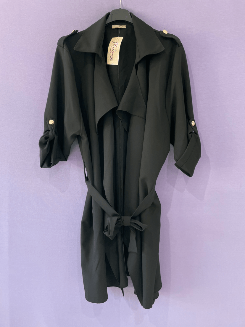 Trench Curvy nero - Prima Fila Moda Curvy