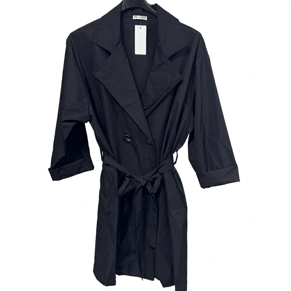 Trench con cintura doppio petto curvy