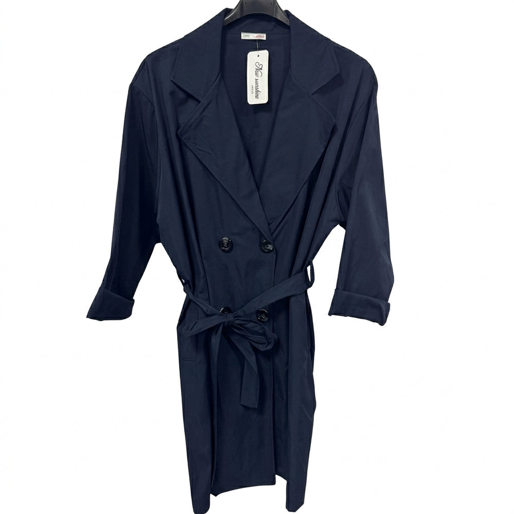 Trench con cintura doppio petto curvy