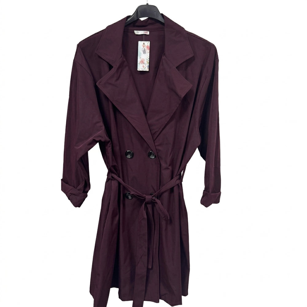 Trench con cintura doppio petto curvy